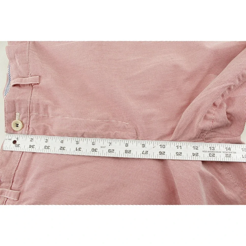 Banana Republic Mens Golf Shorts Chino 38 Pink White striped 100% Cotton‎